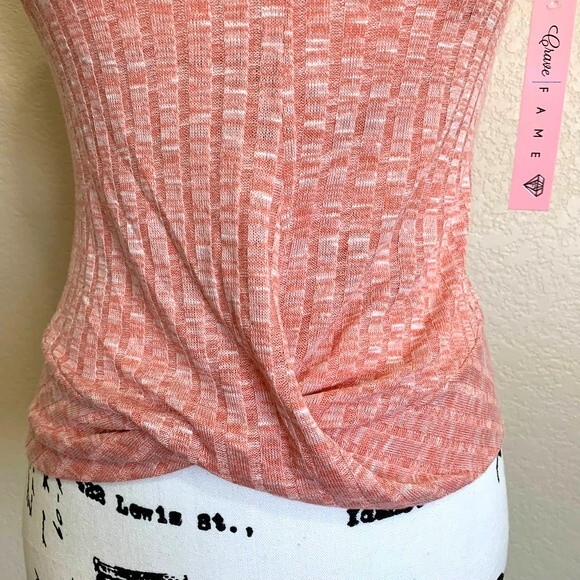 Crave Fame Peach Orange top sleeveless front twist top size M - Picture 4 of 10